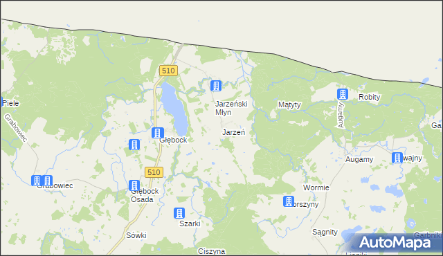 mapa Jarzeń, Jarzeń na mapie Targeo