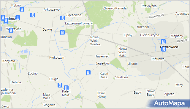 mapa Jasieniec gmina Przedecz, Jasieniec gmina Przedecz na mapie Targeo