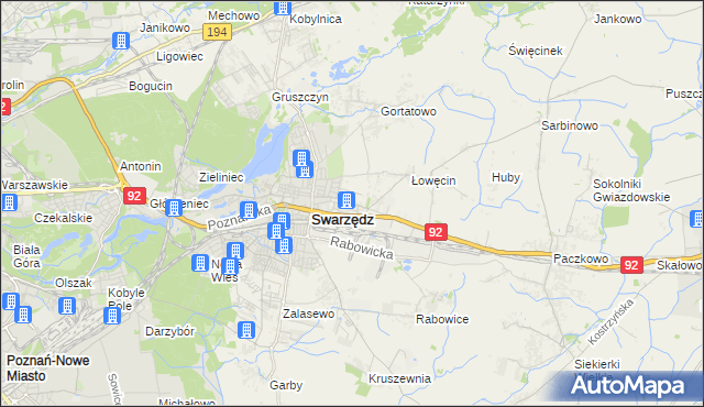 mapa Jasin gmina Swarzędz, Jasin gmina Swarzędz na mapie Targeo