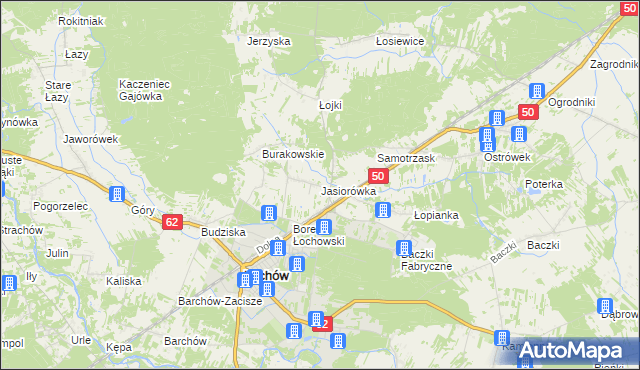 mapa Jasiorówka, Jasiorówka na mapie Targeo