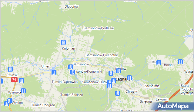 mapa Jasiów, Jasiów na mapie Targeo
