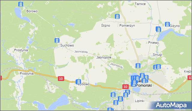 mapa Jasnopole, Jasnopole na mapie Targeo