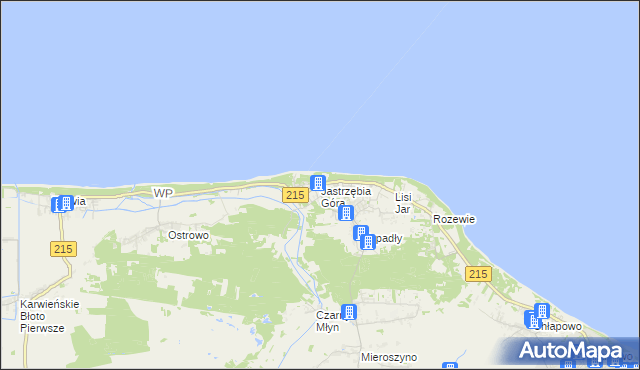 mapa Jastrzębia Góra, Jastrzębia Góra na mapie Targeo