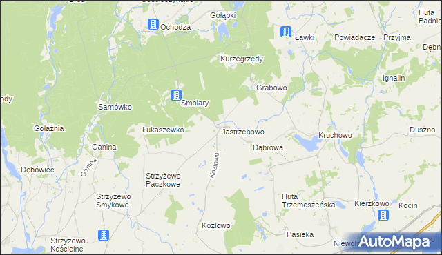 mapa Jastrzębowo, Jastrzębowo na mapie Targeo