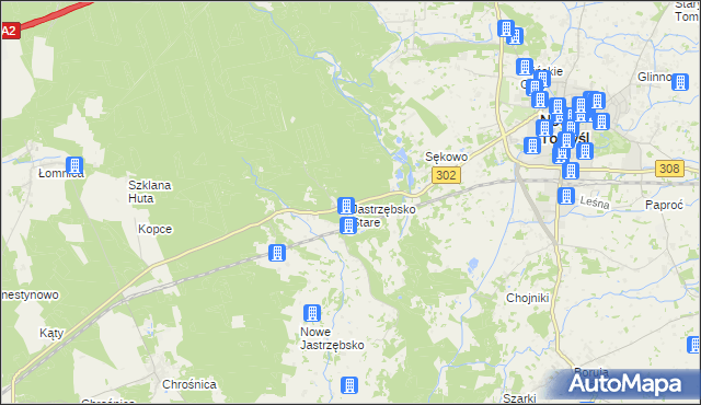 mapa Jastrzębsko Stare, Jastrzębsko Stare na mapie Targeo