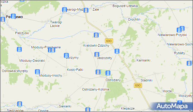 mapa Jaszczołty, Jaszczołty na mapie Targeo