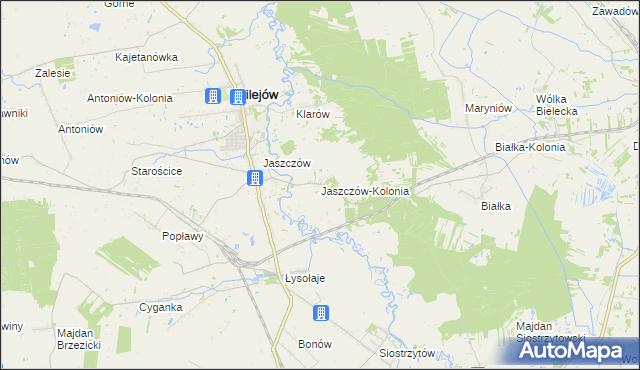 mapa Jaszczów-Kolonia, Jaszczów-Kolonia na mapie Targeo