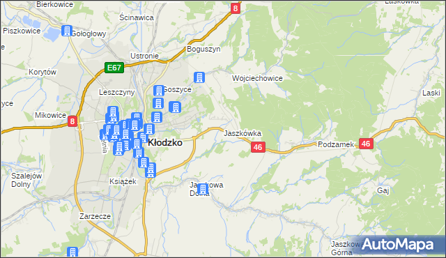mapa Jaszkówka, Jaszkówka na mapie Targeo