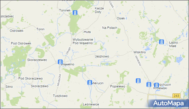 mapa Jaszkowo gmina Sośno, Jaszkowo gmina Sośno na mapie Targeo