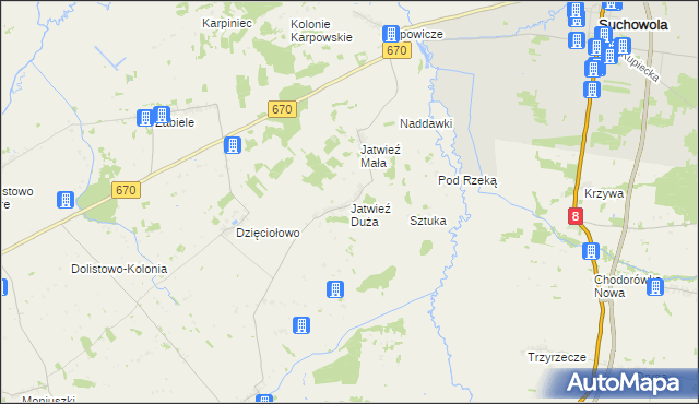 mapa Jatwieź Duża, Jatwieź Duża na mapie Targeo