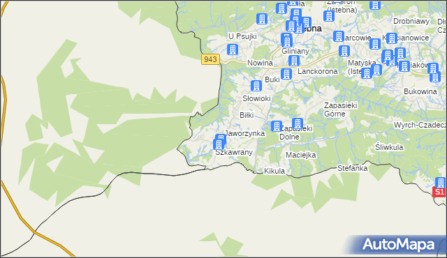 mapa Jaworzynka, Jaworzynka na mapie Targeo