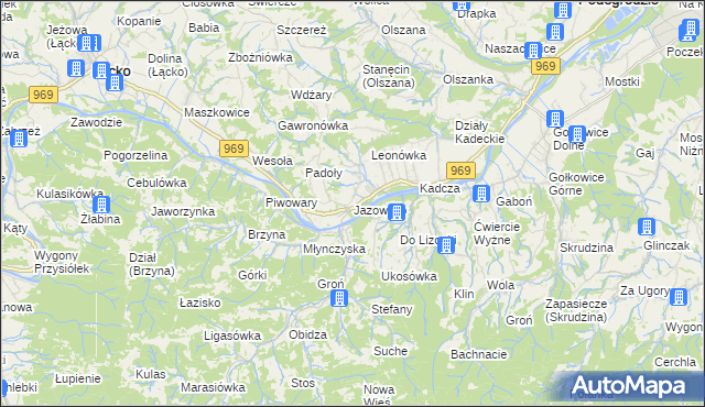 mapa Jazowsko, Jazowsko na mapie Targeo