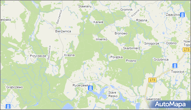 mapa Jaźwiny gmina Połczyn-Zdrój, Jaźwiny gmina Połczyn-Zdrój na mapie Targeo