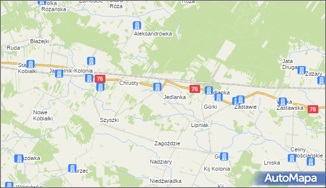 mapa Jedlanka gmina Stoczek Łukowski, Jedlanka gmina Stoczek Łukowski na mapie Targeo