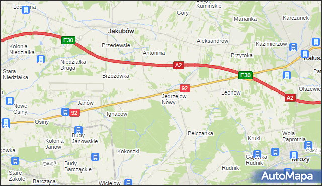 mapa Jędrzejów Nowy, Jędrzejów Nowy na mapie Targeo