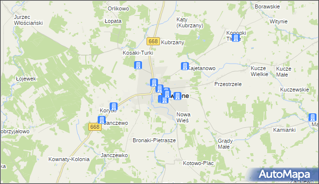 mapa Jedwabne, Jedwabne na mapie Targeo