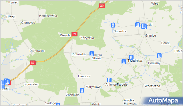 mapa Jelenia Głowa, Jelenia Głowa na mapie Targeo