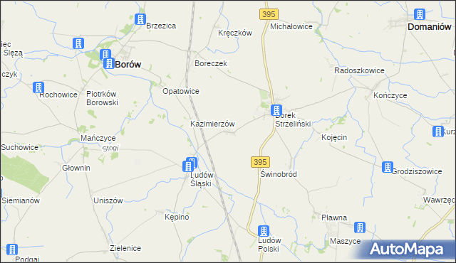 mapa Jelenin gmina Borów, Jelenin gmina Borów na mapie Targeo