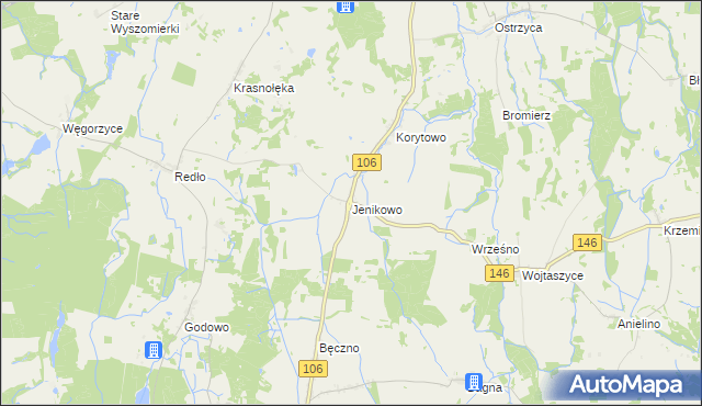 mapa Jenikowo, Jenikowo na mapie Targeo