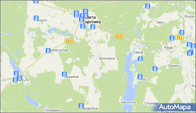mapa Jerzkowice, Jerzkowice na mapie Targeo