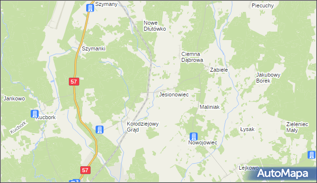 mapa Jesionowiec, Jesionowiec na mapie Targeo