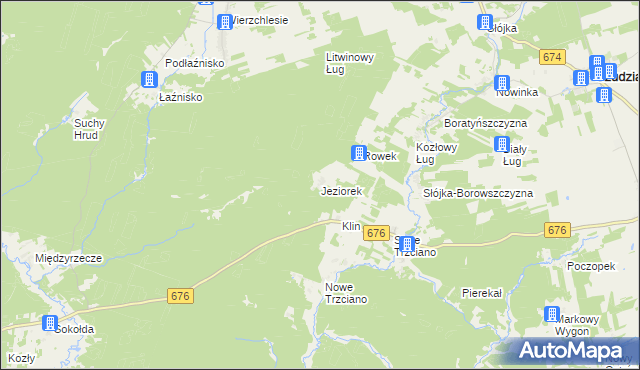 mapa Jeziorek gmina Szudziałowo, Jeziorek gmina Szudziałowo na mapie Targeo