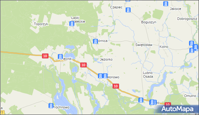 mapa Jeziorko gmina Wałcz, Jeziorko gmina Wałcz na mapie Targeo