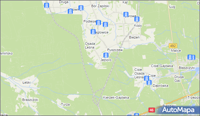 mapa Jezioro gmina Wręczyca Wielka, Jezioro gmina Wręczyca Wielka na mapie Targeo