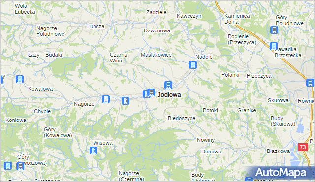 mapa Jodłowa, Jodłowa na mapie Targeo