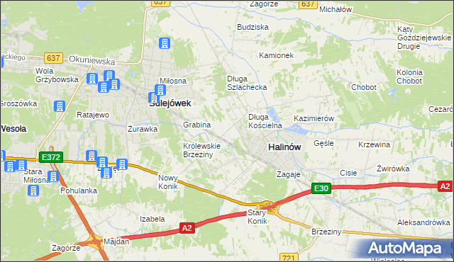 mapa Józefin gmina Halinów, Józefin gmina Halinów na mapie Targeo