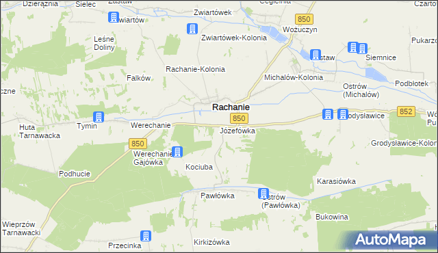mapa Józefówka gmina Rachanie, Józefówka gmina Rachanie na mapie Targeo