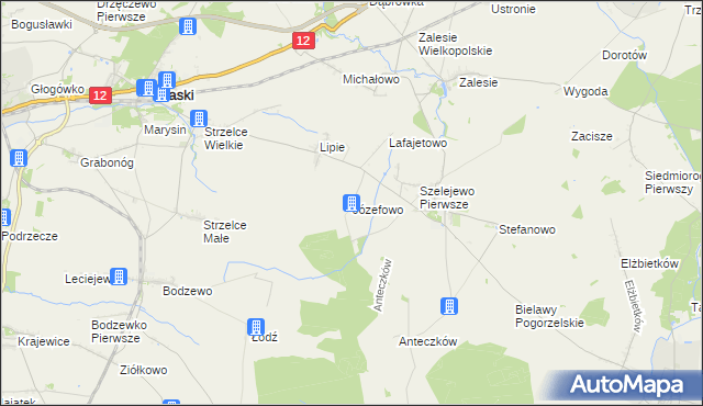 mapa Józefowo gmina Piaski, Józefowo gmina Piaski na mapie Targeo
