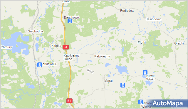 mapa Kabikiejmy, Kabikiejmy na mapie Targeo
