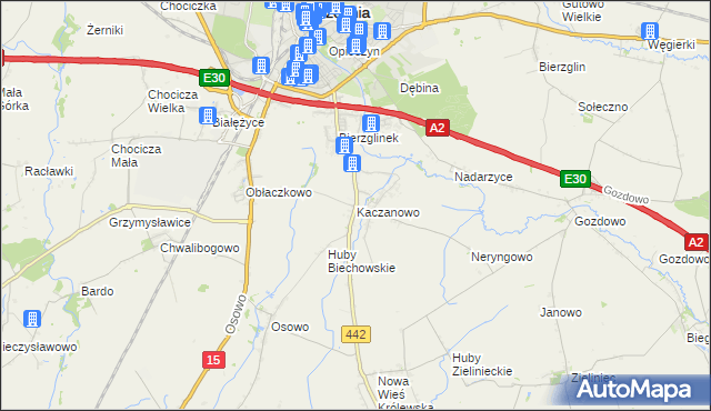 mapa Kaczanowo, Kaczanowo na mapie Targeo