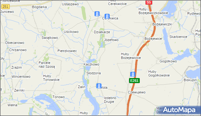 mapa Kaczkówko, Kaczkówko na mapie Targeo