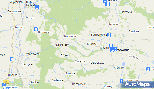 mapa Kaczowice gmina Przeworno, Kaczowice gmina Przeworno na mapie Targeo
