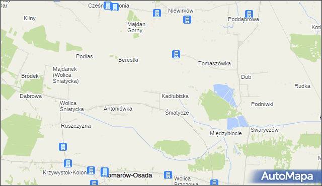 mapa Kadłubiska gmina Komarów-Osada, Kadłubiska gmina Komarów-Osada na mapie Targeo