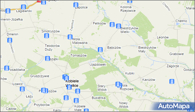 mapa Kajetanówka gmina Kobiele Wielkie, Kajetanówka gmina Kobiele Wielkie na mapie Targeo