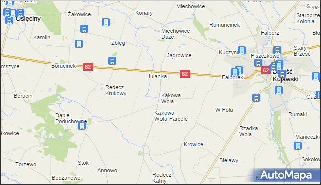 mapa Kąkowa Wola, Kąkowa Wola na mapie Targeo