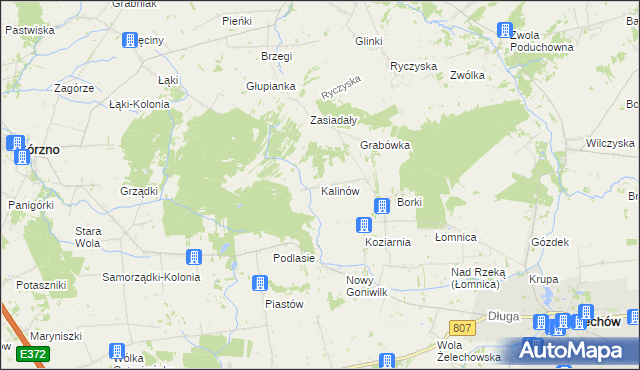 mapa Kalinów gmina Żelechów, Kalinów gmina Żelechów na mapie Targeo