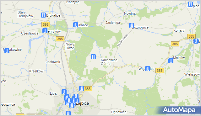mapa Kalinowice Górne, Kalinowice Górne na mapie Targeo