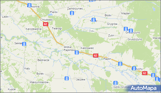 mapa Kalinowiec gmina Łochów, Kalinowiec gmina Łochów na mapie Targeo