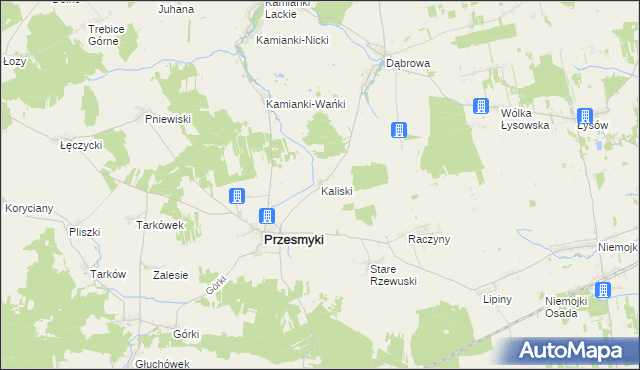 mapa Kaliski gmina Przesmyki, Kaliski gmina Przesmyki na mapie Targeo