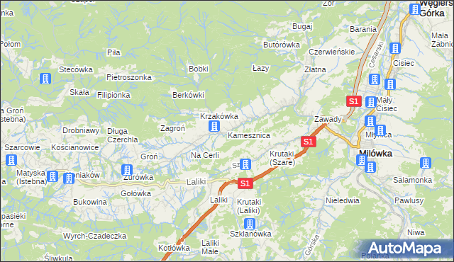 mapa Kamesznica, Kamesznica na mapie Targeo