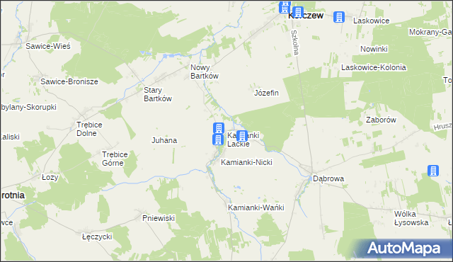 mapa Kamianki Lackie, Kamianki Lackie na mapie Targeo