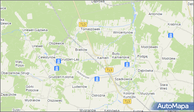mapa Kamień gmina Sławno, Kamień gmina Sławno na mapie Targeo