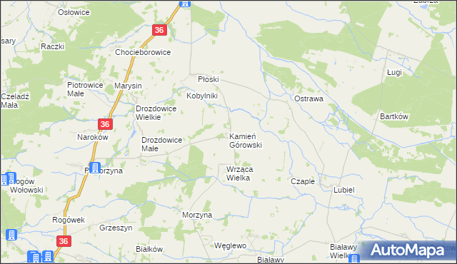 mapa Kamień Górowski, Kamień Górowski na mapie Targeo