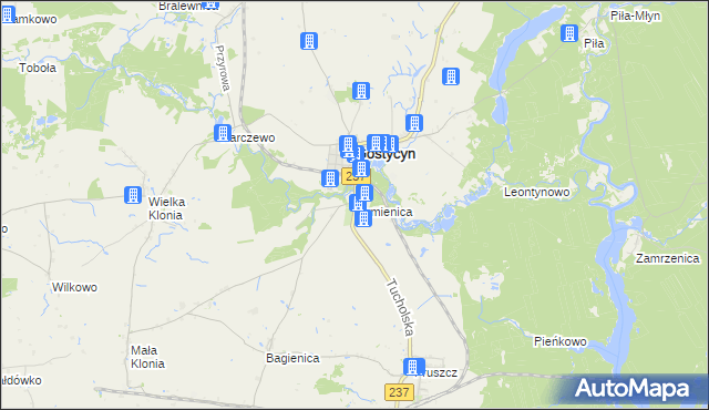 mapa Kamienica gmina Gostycyn, Kamienica gmina Gostycyn na mapie Targeo