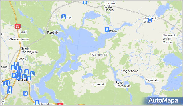 mapa Kamieńskie, Kamieńskie na mapie Targeo