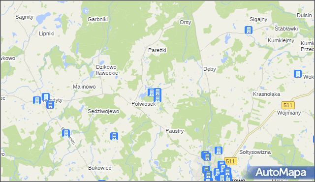 mapa Kamińsk gmina Górowo Iławeckie, Kamińsk gmina Górowo Iławeckie na mapie Targeo